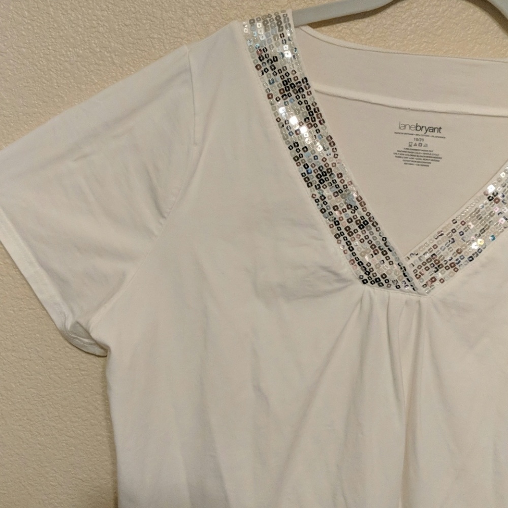 Lane Bryant sequined v-neck t-shirt - Picture 2 of 5